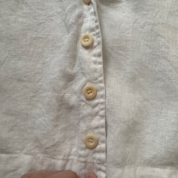 Madewell Linen Crop White Button-Up Size S - Picture 5 of 10
